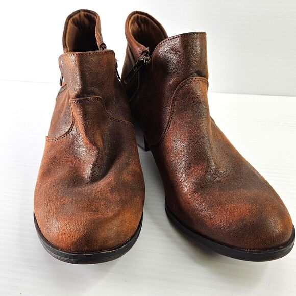American Rag Shoes - American Rag Womens Abby Brown Faux Suede Ankle Boots Size 8.5